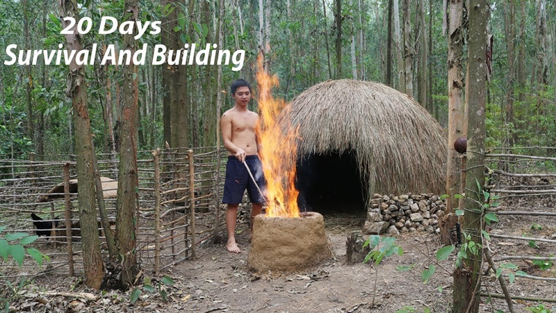 20 Days Survival And Build In The Rain Forest Full