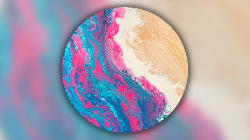 Beach Pour Painting with Hot