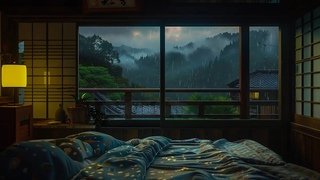 Rainy Night in Foggy Bedroom  Sleep Aid with Natural Rain, Treat Insomnia, ASMR