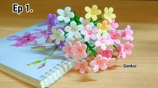 Ep1. Flower  Crochet Baby's Breath flower Tutorial step by step | Crochet Flower Bouquet